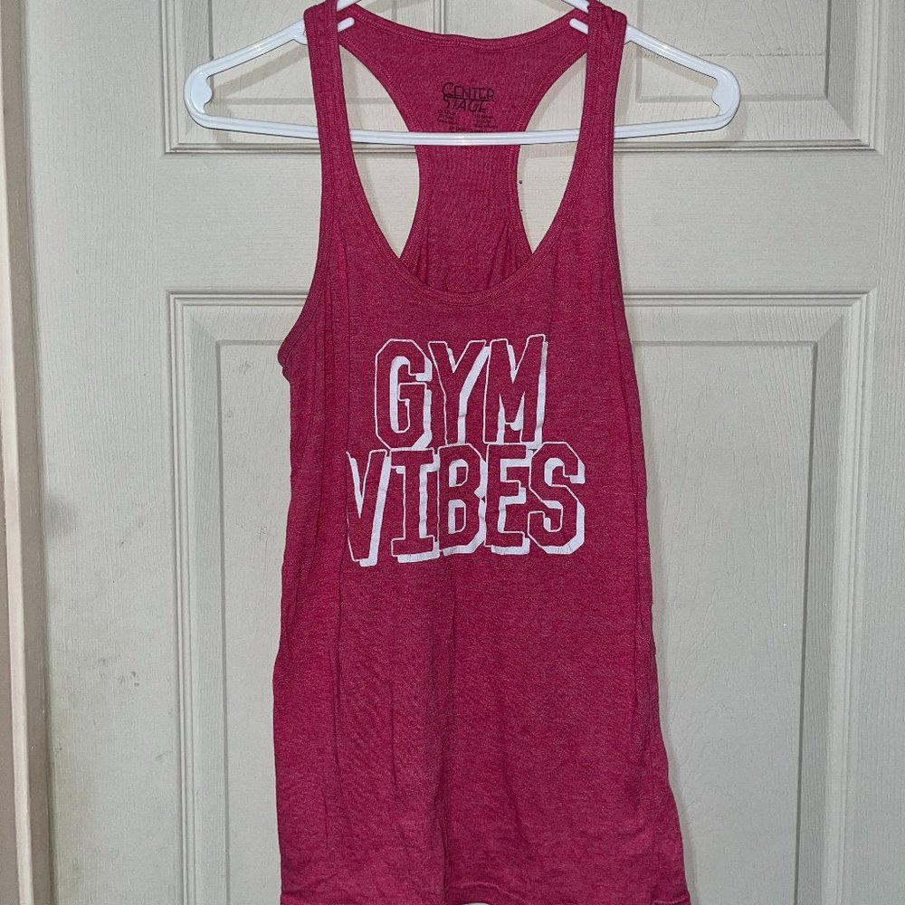 Gym Vibes Athletic Tank Top, Large, Pink